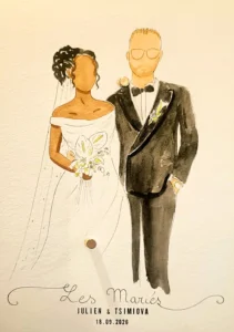 Dessirêve Illustrations Portrait de mariés à l'aquarelle Portrait de mariés à l&rsquo;aquarelle 0 Dessirêve Illustrations Portrait de mariés à l&rsquo;aquarelle