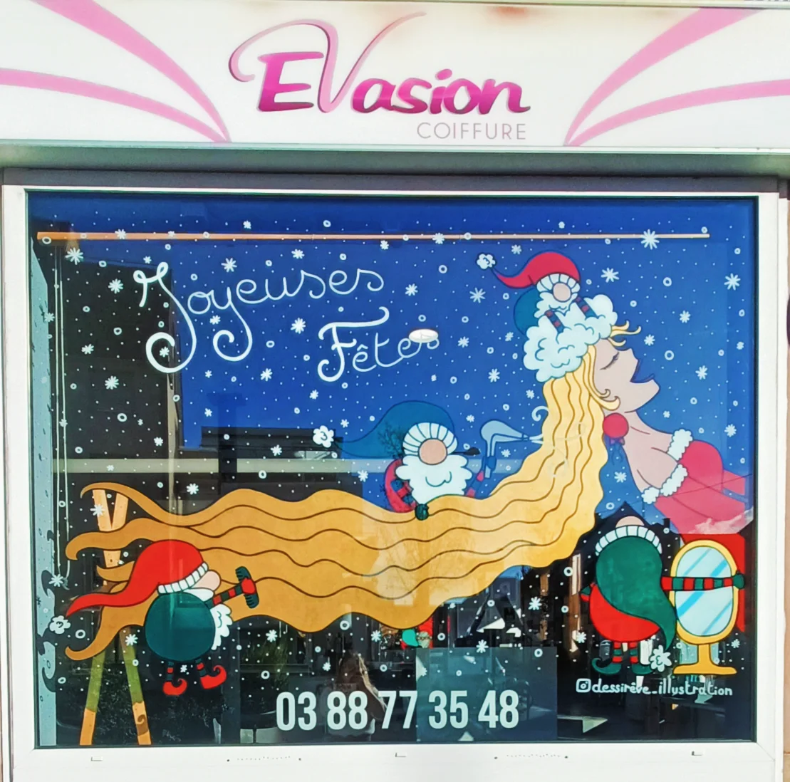 Dessirêve Illustrations vitrine de noel peinte à la main vitrine de noel personnalisée vitrine de noel personnalisée 0 Dessirêve Illustrations vitrine de noel personnalisée