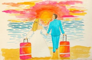 Dessirêve Illustrations portrait mariés voyage de noces portrait mariés voyage de noces 0 Dessirêve Illustrations portrait mariés voyage de noces