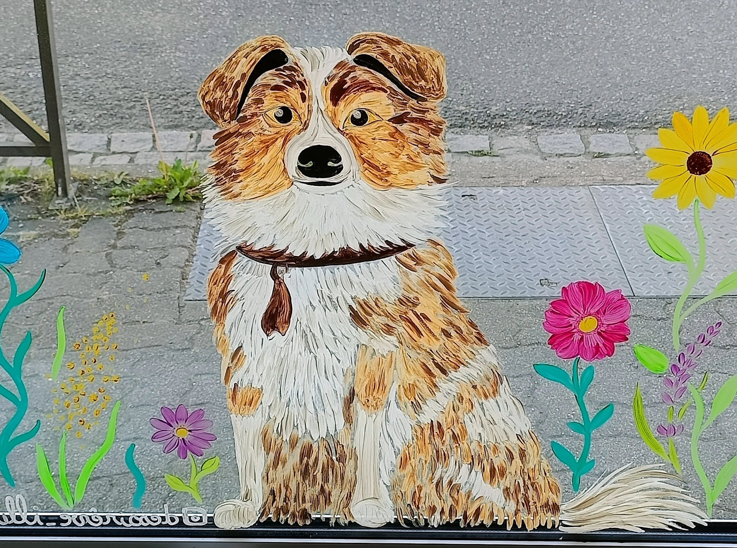 Dessirêve Illustrations chien vitrine à la main chien vitrine à la main 0 Dessirêve Illustrations chien vitrine à la main